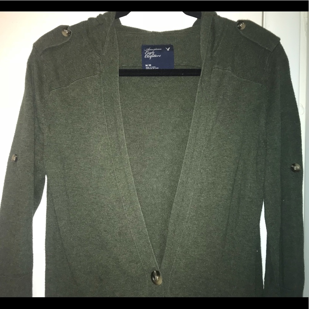 VTG Accented AEO Hooded Cardigan